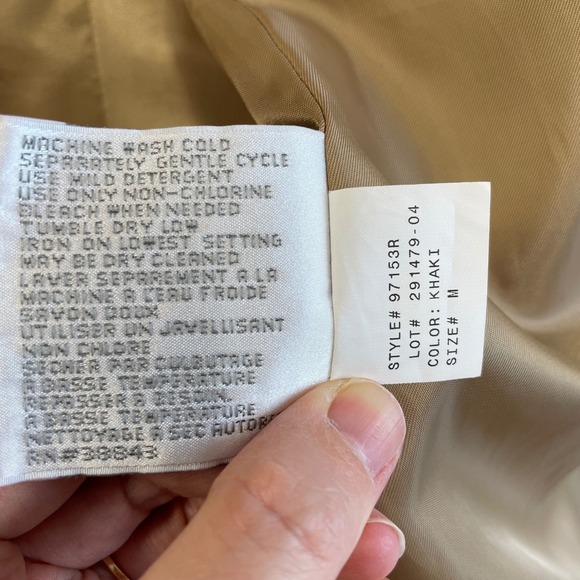 Via Spiga Womens Tan Belted Trench Coat Pleated Skirt Jacket Khaki Size Medium - Picture 9 of 11